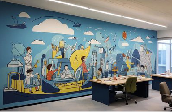福安办公室墙绘的特点。